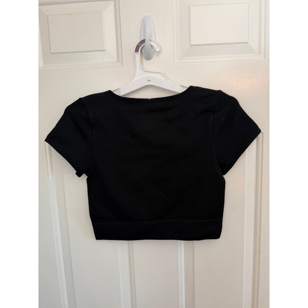 Wild Fable Womens XL Black Seamless Ribbed Square Neck Crop Top NWT - Picture 5 of 7